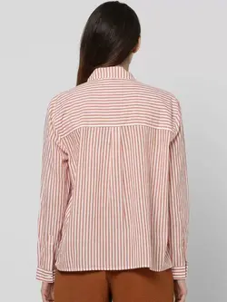 پیراهن زنانه راه راه سفید نارنجی ورو مدا