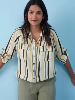 پیراهن زنانه راه راه چند رنگ لاو