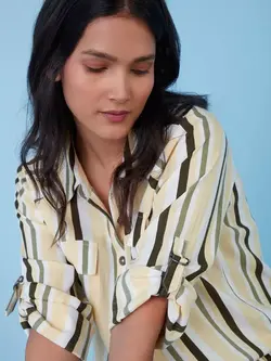 پیراهن زنانه راه راه چند رنگ لاو