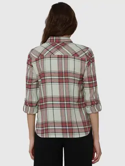 پیراهن زنانه شطرنجی نخی ورو مودا