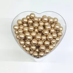 مروارید خوراکی تزئینی رنگ طلایی سایز چهار