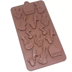 قالب شکلات جنس سلیکونی طرح آلات موسیقی