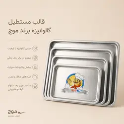 سینی کیک گالوانیزه برند موج(سایز 20در30 سانت ارتفاع 7سانت)