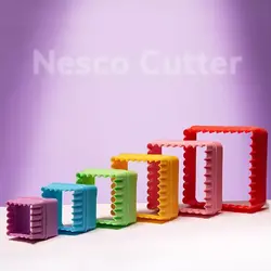 کاتر دو طرفه مربع برند نسکو پک 6 عددی جنس پلاستیکی