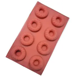 قالب سیلیکونی دسری طرح دونات ترافلی 8 خانه (قطر هر خانه 6 سانتی متر)