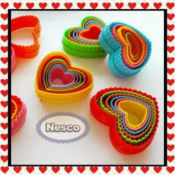 کاتر دو طرفه قلبی برند نسکو پک 6 عددی جنس پلاستیکی