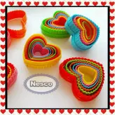 کاتر دو طرفه قلبی برند نسکو پک 6 عددی جنس پلاستیکی