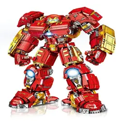لگو قهرمانی کامیون و ربات ایرونمن ترنسفورمز مدل LY LW2114 IRON HERO HULK BUSTER 2 IN 1 MECH BUILDING BLOCKS