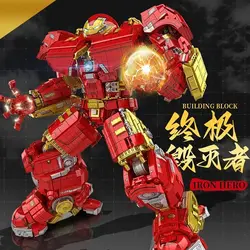 لگو قهرمانی کامیون و ربات ایرونمن ترنسفورمز مدل LY LW2114 IRON HERO HULK BUSTER 2 IN 1 MECH BUILDING BLOCKS