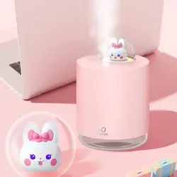 دستگاه بخور و رطوبت ساز و پروژکتور خرگوش مدل Cute Rabbit Humidifier with LED Colorful Night Light