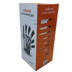 سرویس 9 پارچه کارد و ساطور آشپزخانه مونتینی montini