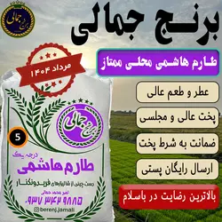 برنج طارم هاشمی اصیل و محلی فریدونکنار کشت اول 1402 برنج جمالی