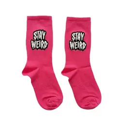 جوراب زنانه ساقدار ورزشی طرح STAY WEIRD