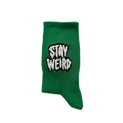 جوراب زنانه ساقدار ورزشی طرح STAY WEIRD