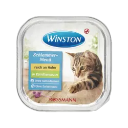 کنسرو گربه Winston Schlemmer-Menü Chicken in Carrot Sauce وزن 100 گرم