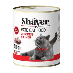 کنسرو گربه Shayer Pate Cat Food Chicken & Liver وزن 800 گرم