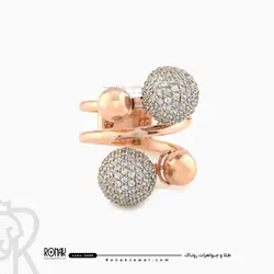 انگشتر لوکس کروی کد 3600 - طلا و جواهر روناک