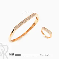 ست دستبند و انگشتر نیلی 1 کد 3560 - طلا و جواهر روناک