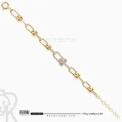 دستبند تیفانی نگیندار کد 3610 - طلا و جواهر روناک