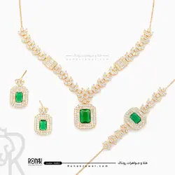 سرویس نگیندار ترمه (سفارشی) کد 3682 - طلا و جواهر روناک