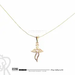 آویز طرح فرشته با زنجیر کد11843 - گالری طلا و جواهر روناک