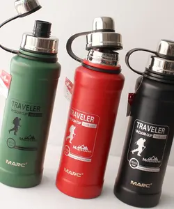 بطری استیل دو جداره یک لیتری با درب بدون نشتی و ثابت نگه داشتن دما