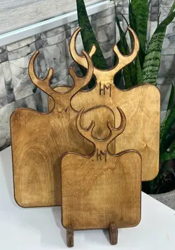 ست سه تکه تخته سرو گوزنی مربعی (چوب روس پلی وود قابل شست و شو)