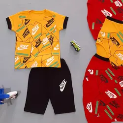 تیشرت و شلوارک اسپورت پسرانه و دخترانه نایک سایز ۴۰-۴۵-۵۰ مناسب ۱ تا ۷ سال