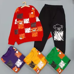 بلوز و شلوار ست دورس بچگانه پسرانه و دخترانه تدی سایز ۴۰-۴۵-۵۰-۵۵-۶۰ مناسب ۱ تا ۱۳ سال