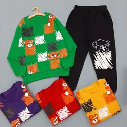 بلوز و شلوار ست دورس بچگانه پسرانه و دخترانه تدی سایز ۴۰-۴۵-۵۰-۵۵-۶۰ مناسب ۱ تا ۱۳ سال