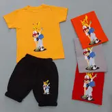 تیشرت و شلوارک ست پسرانه طرح دیجیمونها سایز ۴۰-۴۵-۵۰-۵۵