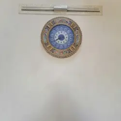 ساعت خاتم کاری گل و مرغ گرد با صفحه میناکاری