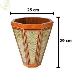 ست جعبه دستمال، سطل، جاکاردی،شکلات خوری خاتم کاری تخمه دار اعلا