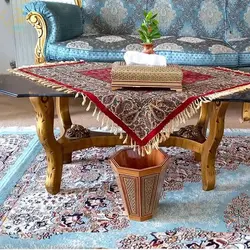 ست جا دستمال و سطل خاتم کاری مدل تخمه دار