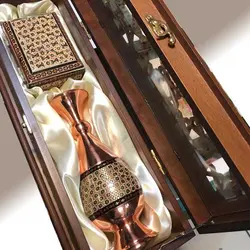 ست گلدان و جعبه جواهر خاتم کاری