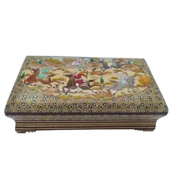 ست خاتم جعبه دستمال کاغذی و جعبه کارد و چنگال مدل تخمه دار چوگان