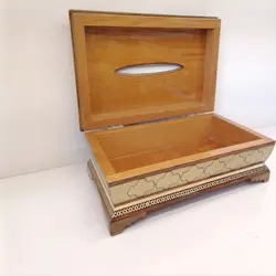 جعبه دستمال کاغذی خاتم صلیبی تمام سیم - بته چی