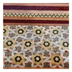 جعبه دستمال کاغذی خاتم کاری مدل گل و مرغ هفت رنگ - بته چی