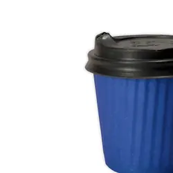 لیوان دوجداره کاغذی کرکره ای آبی سایز ۱۲۰