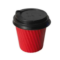 لیوان دوجداره کاغذی کرکره ای قرمز سایز ۱۲۰ بسته ۲۰۰ عددی