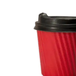 لیوان دوجداره کاغذی کرکره ای قرمز سایز ۱۲۰ بسته ۲۰۰ عددی
