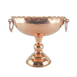 میوه خوری مسی مدل گوشواره دار طرح چکشی سایز4