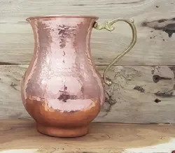 پارچ مسی چکشی بلند دسته برنجی