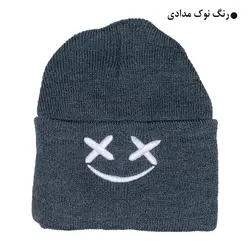 کلاه بافتنی مدل زمستانی طرح استیکر لبنخد