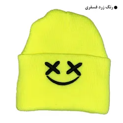 کلاه بافتنی مدل زمستانی طرح استیکر لبنخد