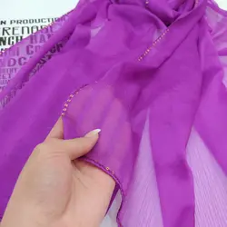 شال زنانه مدل مجلسی حریر ساده پولک دوزی