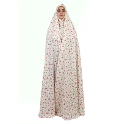 چادر نماز مدل سنتی مقنعه دار رنگ نارنجی