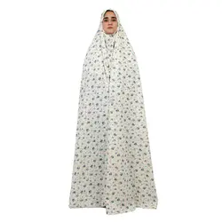 چادر نماز مدل سنتی مقنعه دار رنگ آبی
