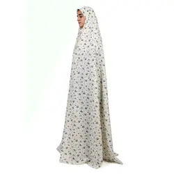 چادر نماز مدل سنتی مقنعه دار رنگ آبی