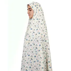 چادر نماز مدل سنتی مقنعه دار رنگ آبی